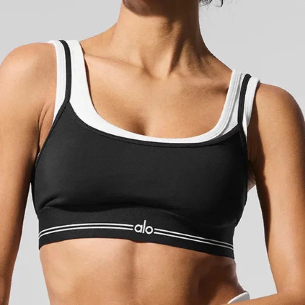 Alo Yoga Airbrush Better Together Bra Black/White XXS